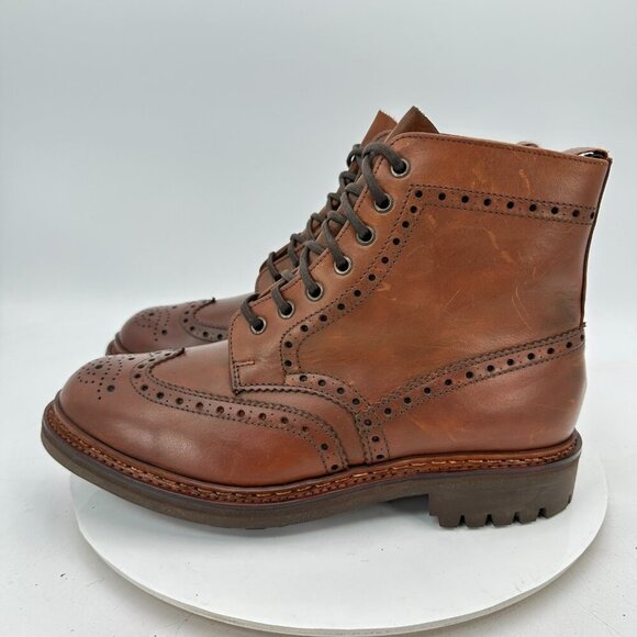 Ralph Lauren Men UK 10D US 10.5 D Brown Leather Itshide Commando England Boot - Picture 1 of 11